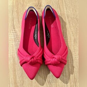 Rothy's Pink Pointed-Toe Knot Flats